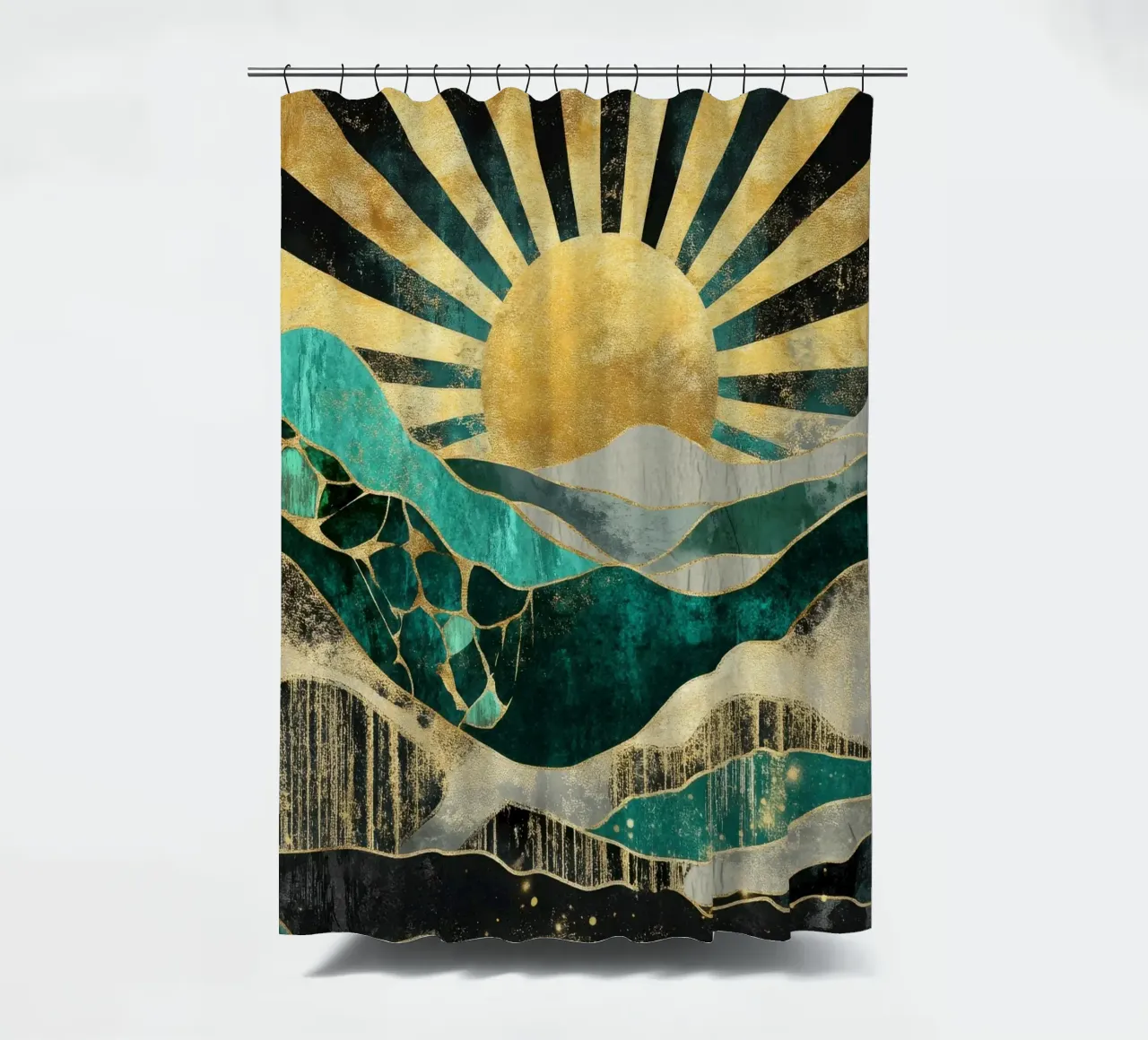 Alba in Art Déco con accenti dorati tenda da doccia da Niklas