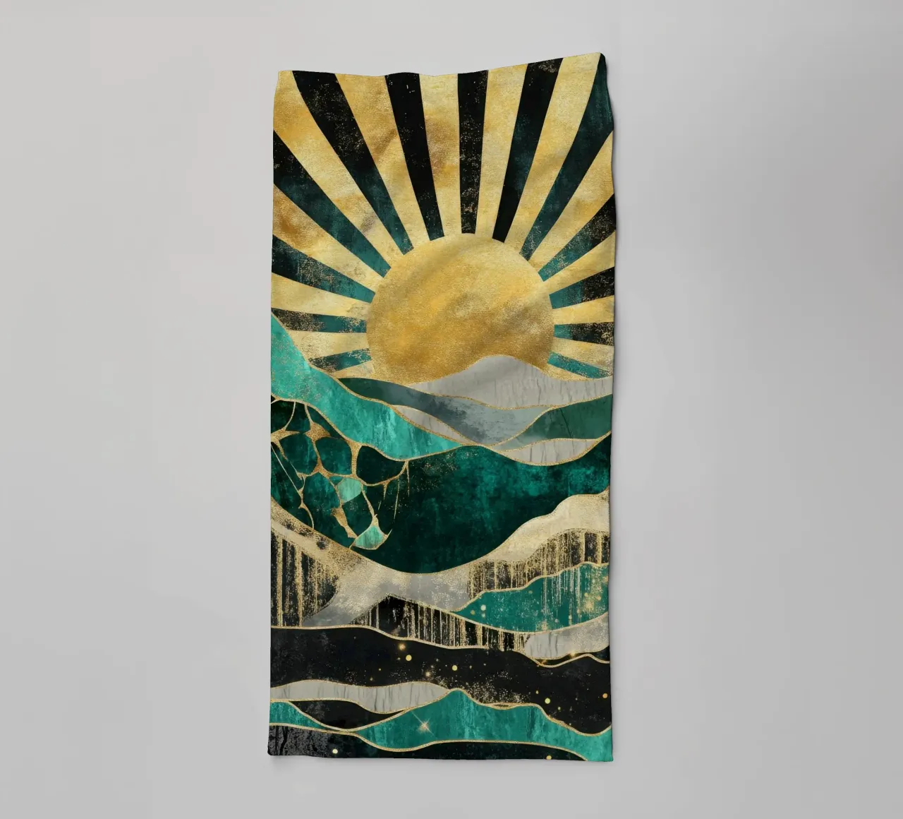 Alba in Art Déco con accenti dorati asciugamano da bagno da Niklas