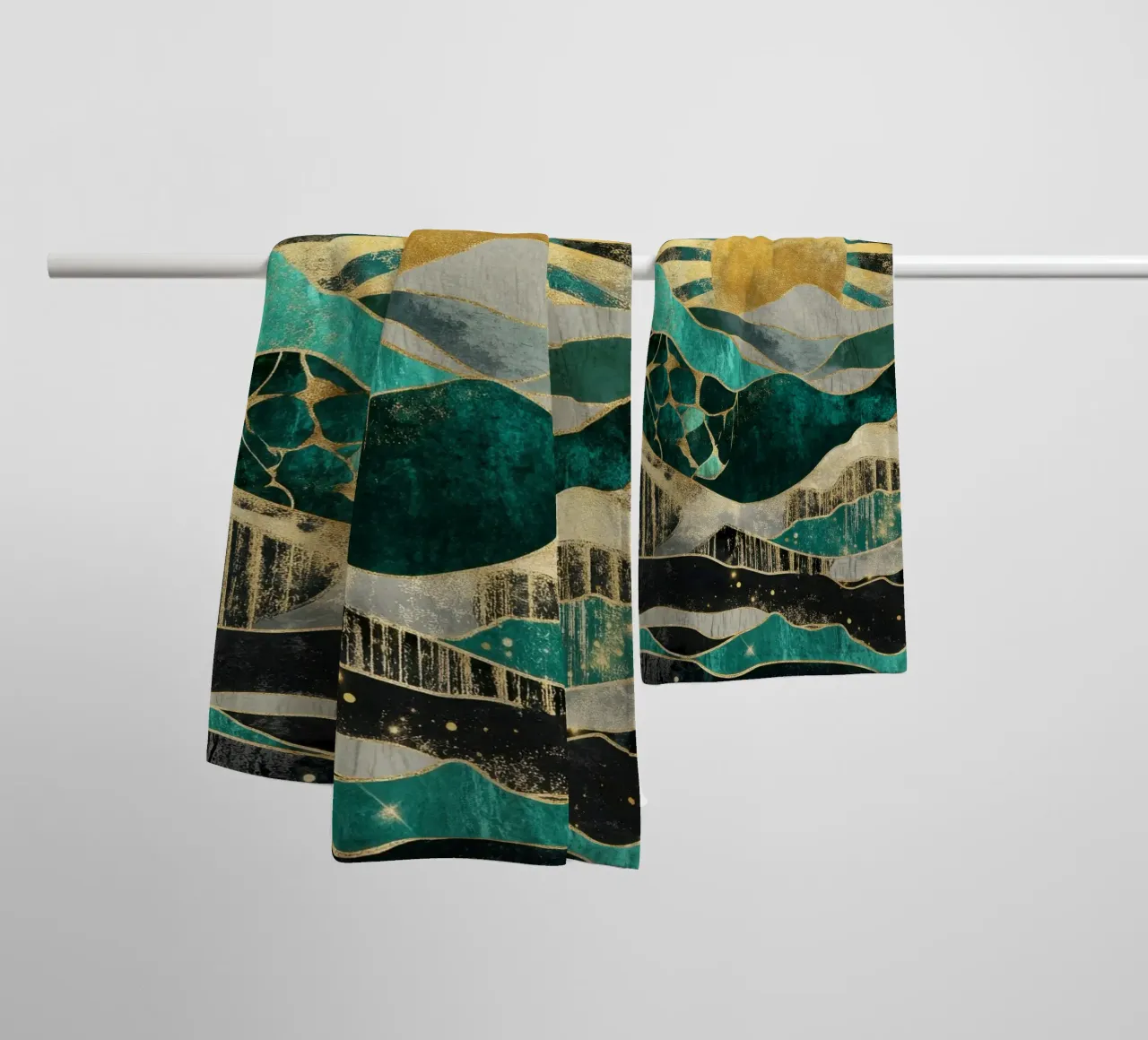 Alba in Art Déco con accenti dorati asciugamano da bagno da Niklas