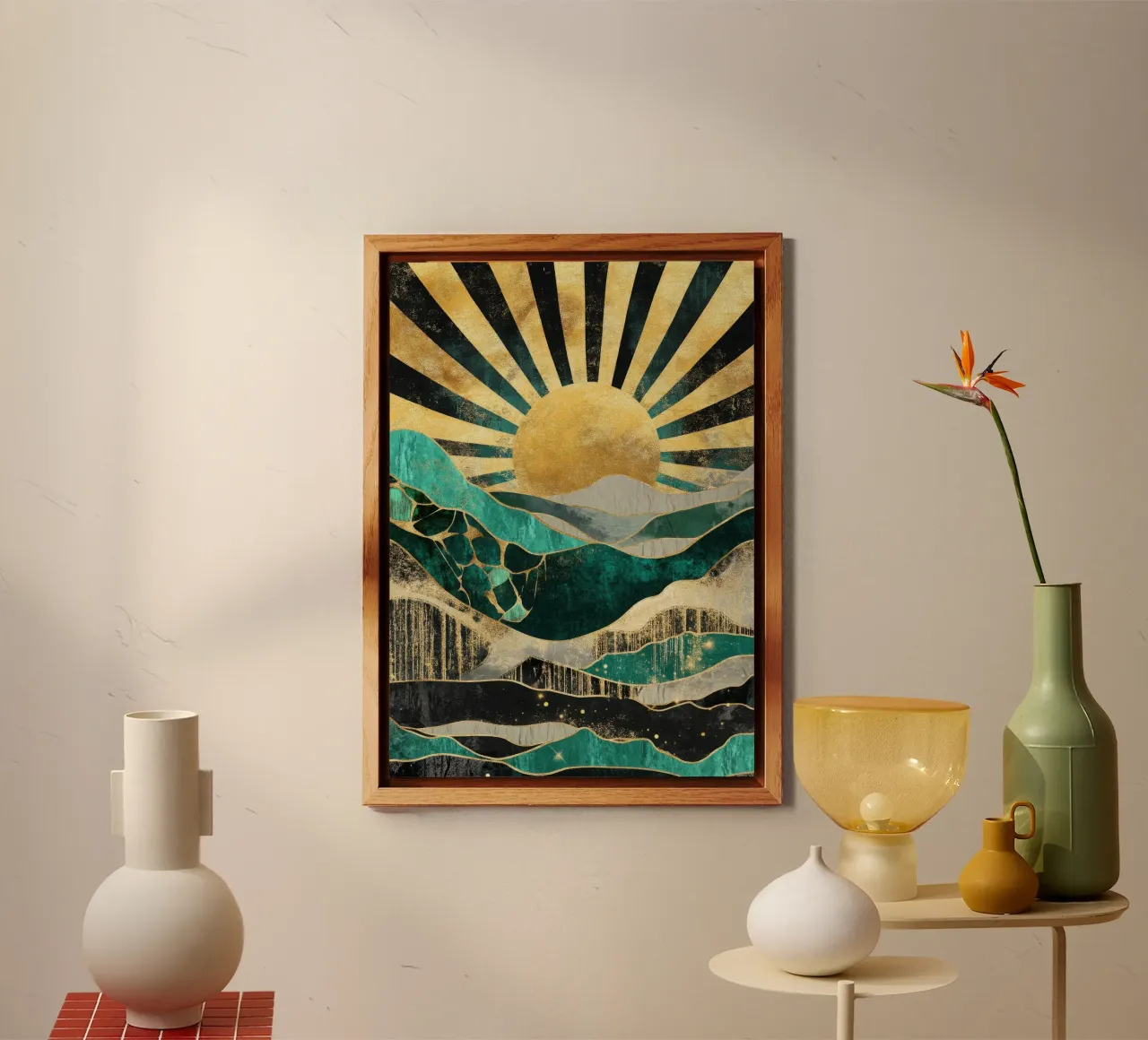 Alba in Art Déco con accenti dorati alluminio dibond da Niklas