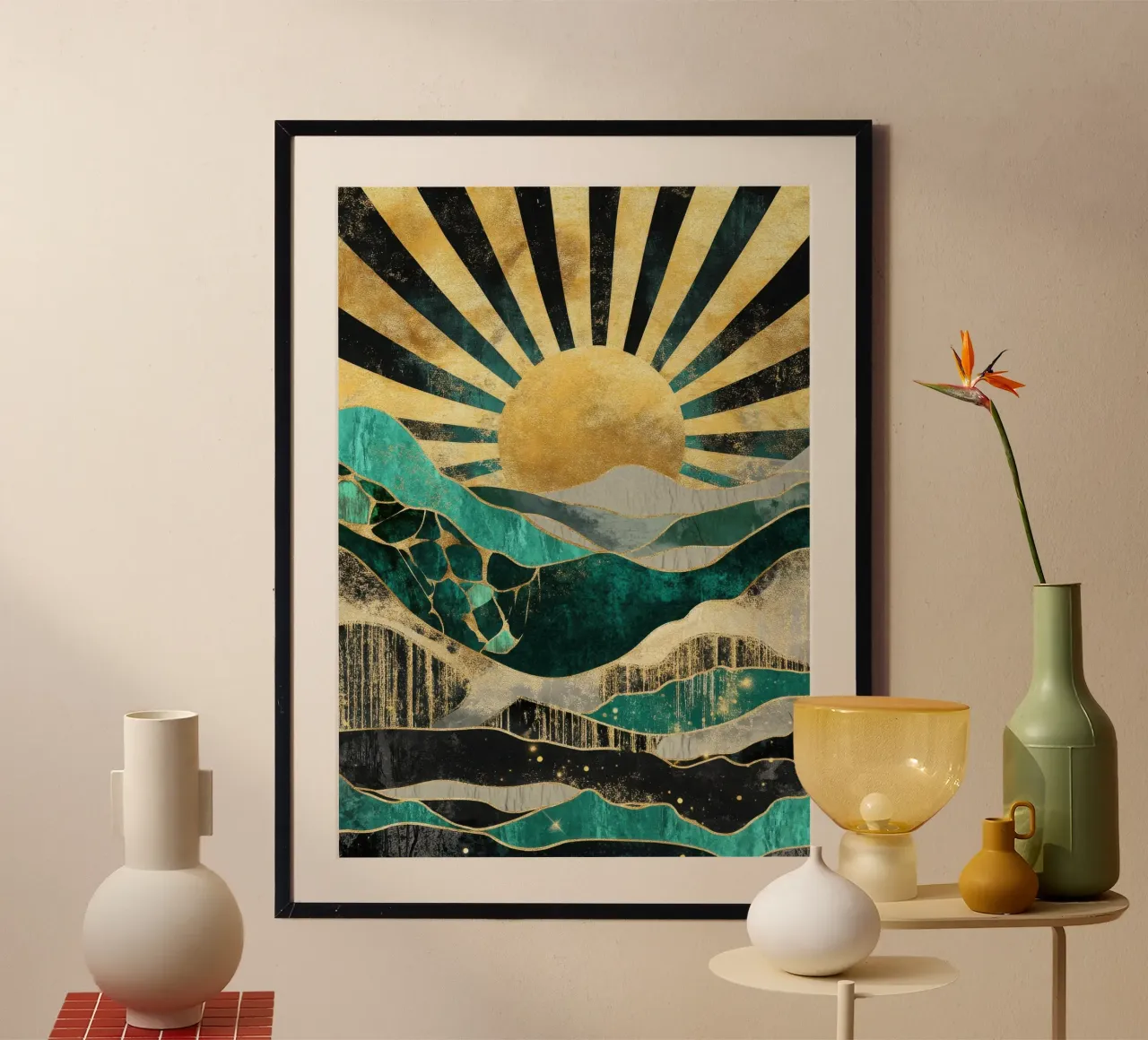 Alba in Art Déco con accenti dorati carta hahnemühle da Niklas