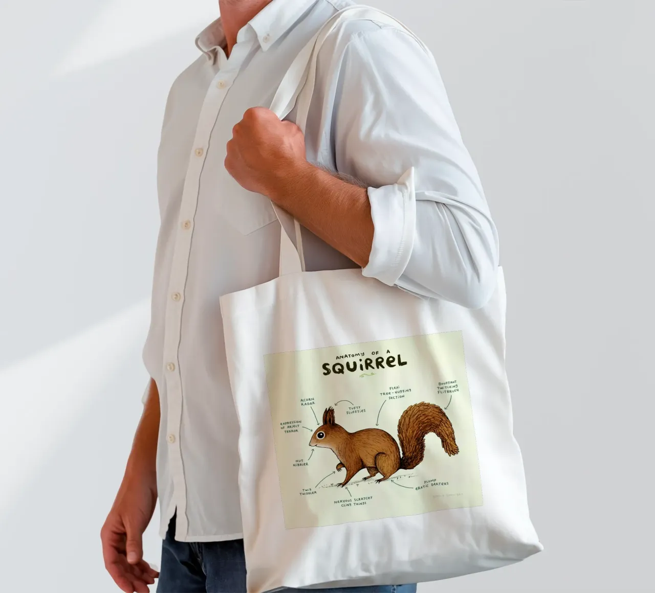 Anatomy Of A Squirrel borsa in juta da Sophie Corrigan