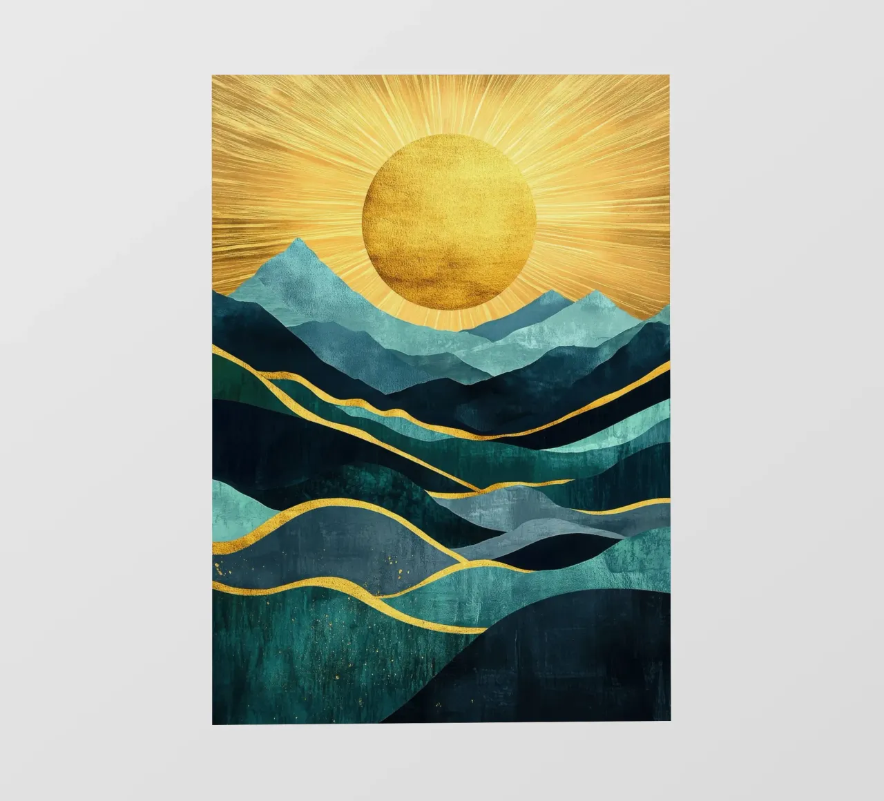 Paesaggio montano sereno con luce solare dorata pellicola backlit da Niklas