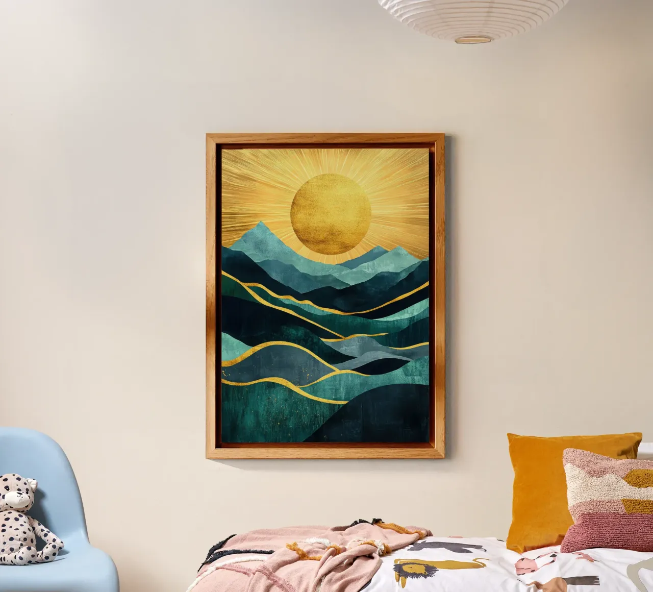 Paesaggio montano sereno con luce solare dorata alluminio dibond da Niklas