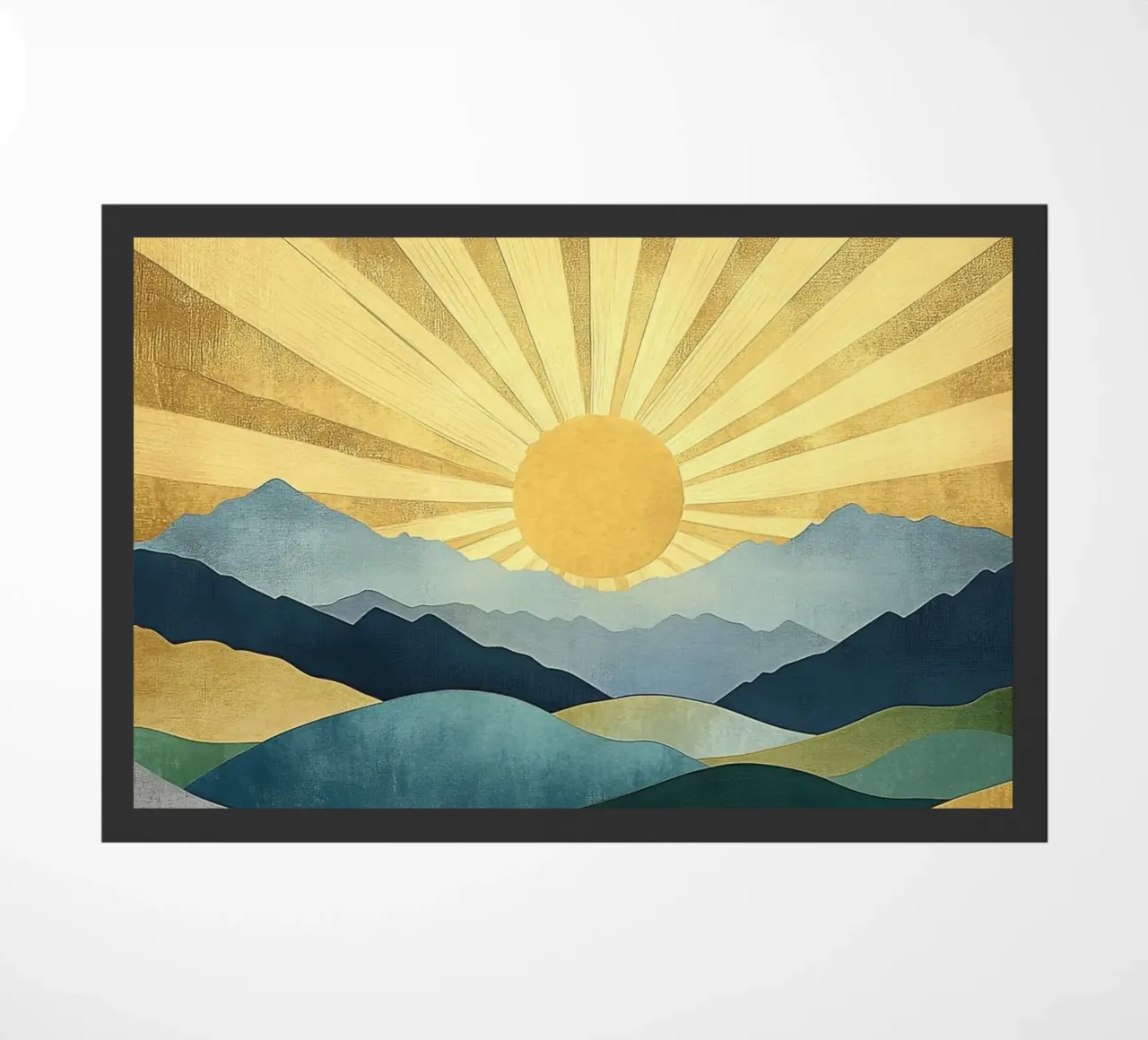Paesaggio montano astratto con raggi di sole zerbino da Niklas