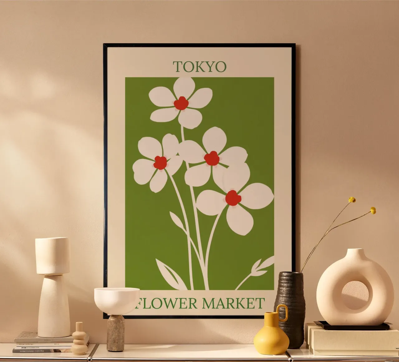 Mercato dei fiori verdi di Tokyo poster da HicksShop