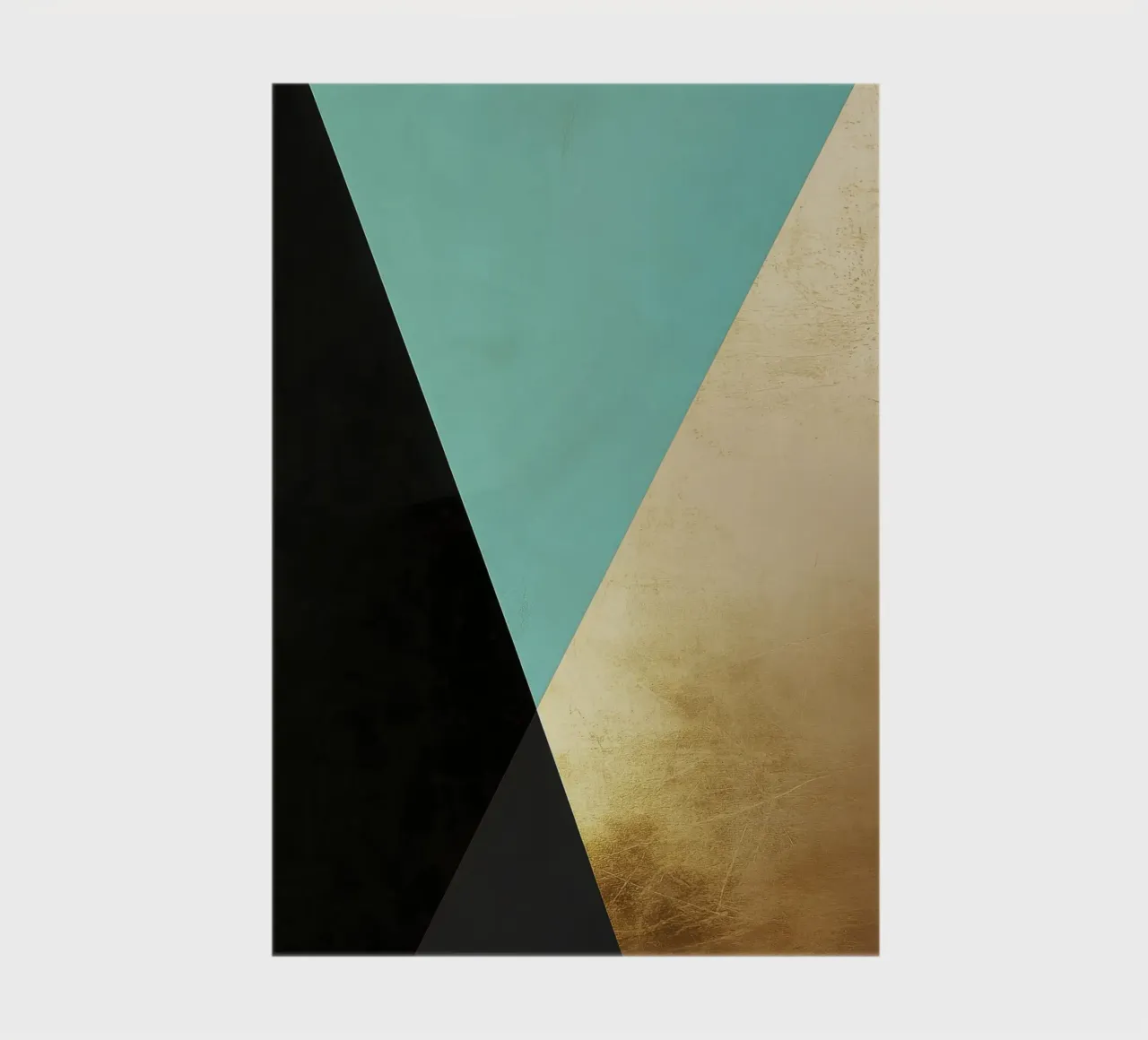 Minimalist background with gold foil and turquoise notebook by Niklas