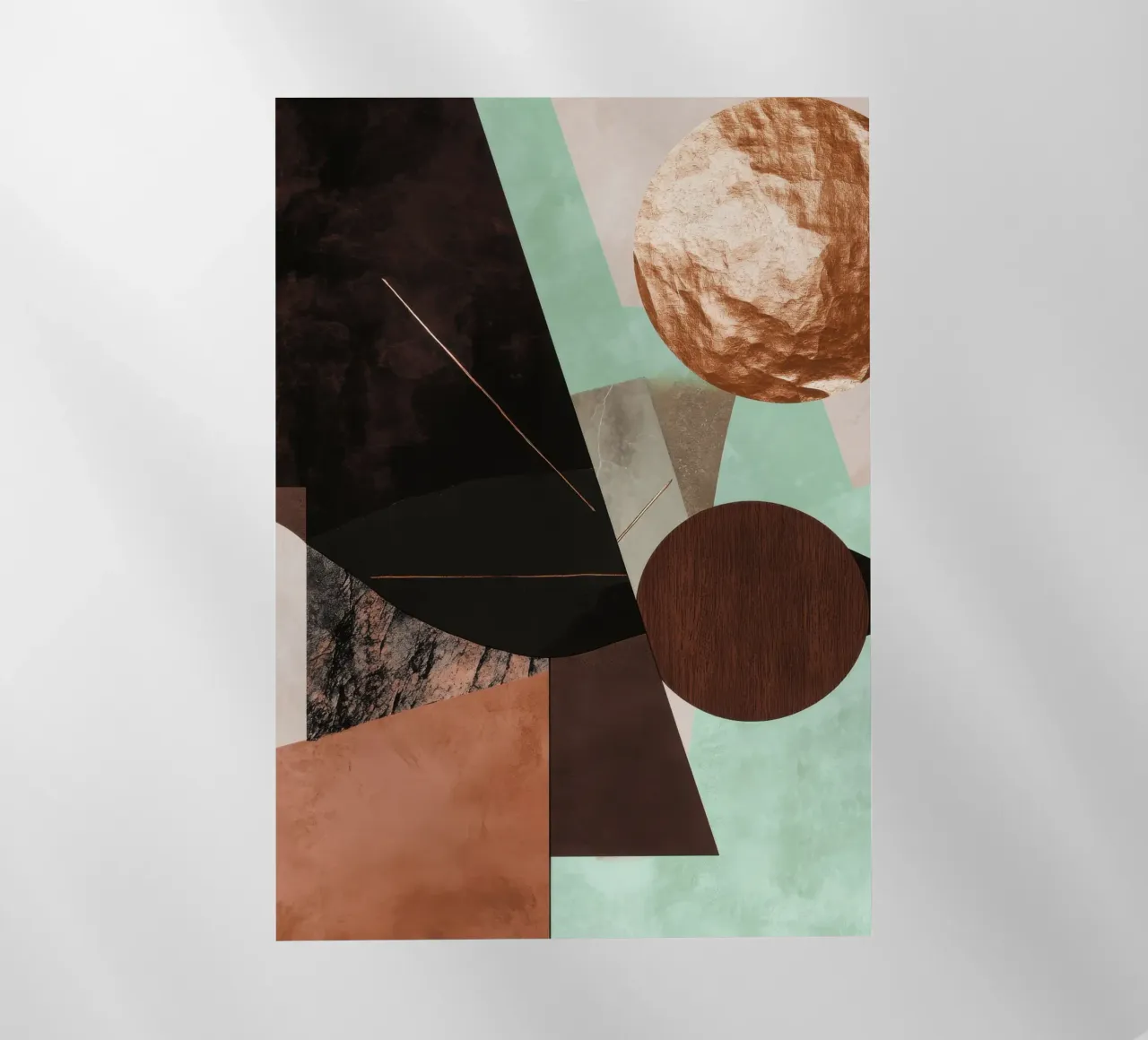 Collage digitale con toni della terra e forme geometriche pellicola backlit da Niklas
