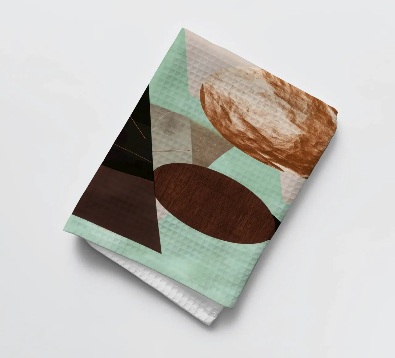 Collage digitale con toni della terra e forme geometriche canovaccio da cucina da Niklas