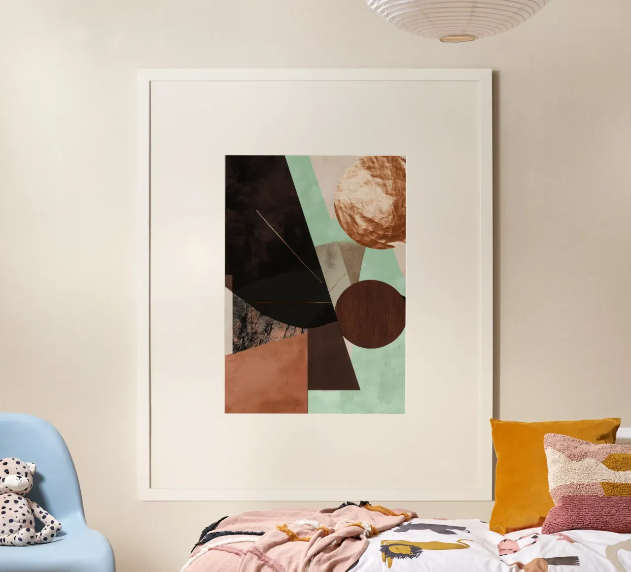 Collage digitale con toni della terra e forme geometriche carta hahnemühle da Niklas