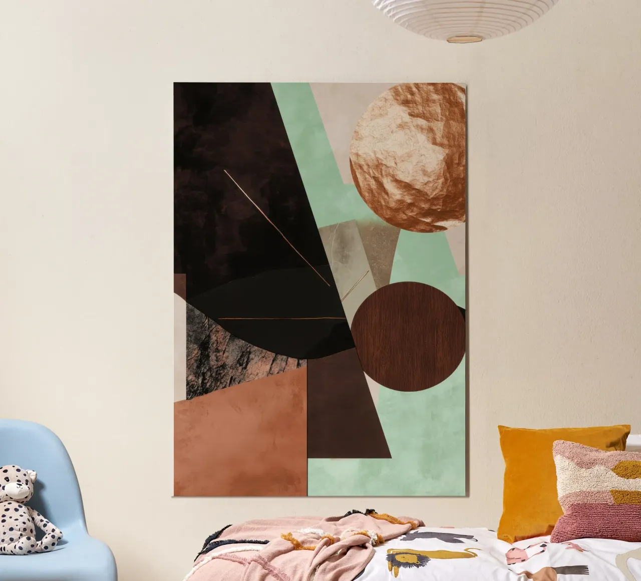 Collage digitale con toni della terra e forme geometriche poster da Niklas