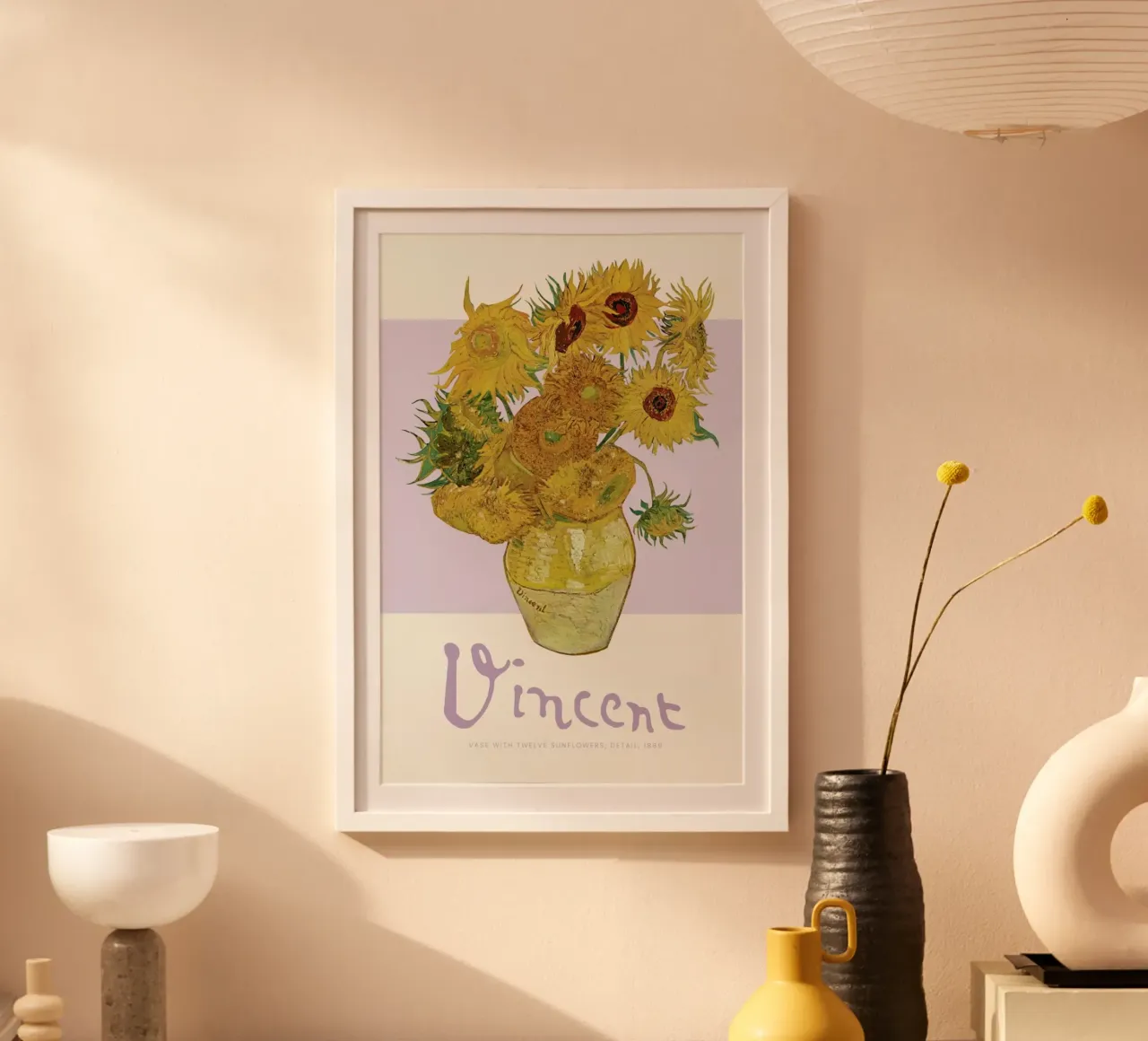 Signed, Vincent – Sunflowers 2 poster con telaio in legno da Vintage by JUNIQE