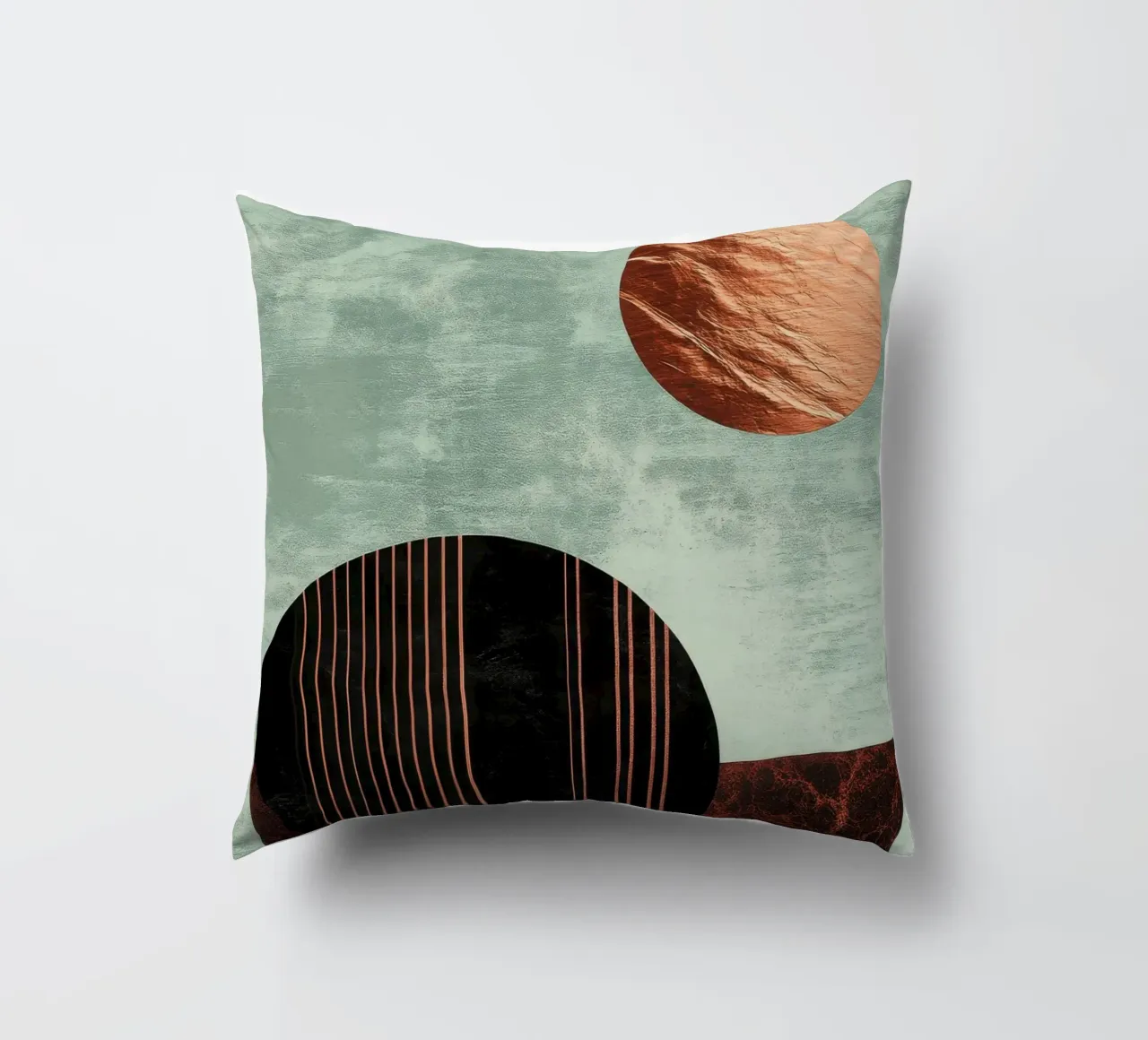 Design minimaliste en cuivre et noir coussin de Niklas