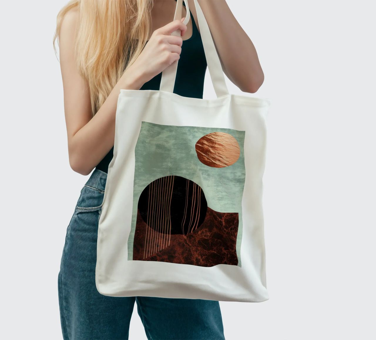 Design minimalista in rame e nero borsa in juta da Niklas
