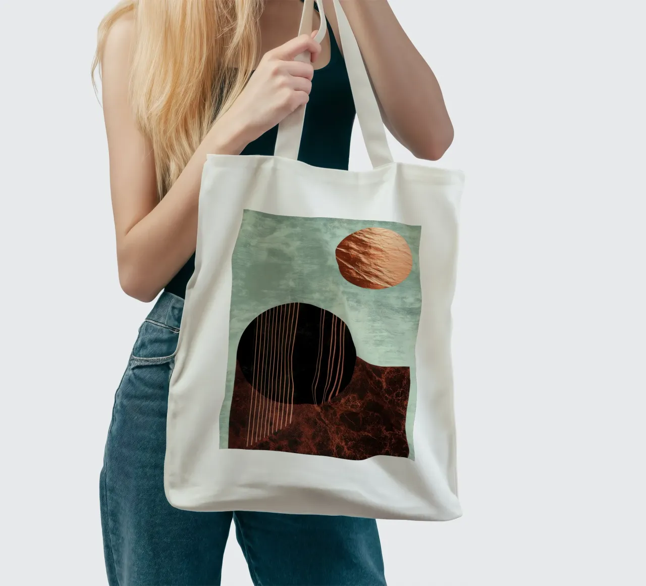 Design minimalista in rame e nero borsa in juta da Niklas