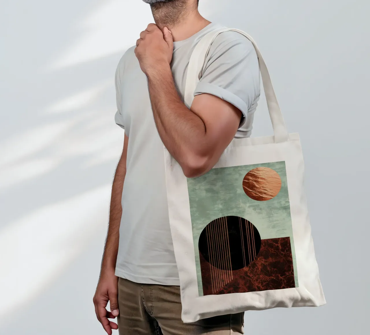 Design minimalista in rame e nero borsa in juta da Niklas