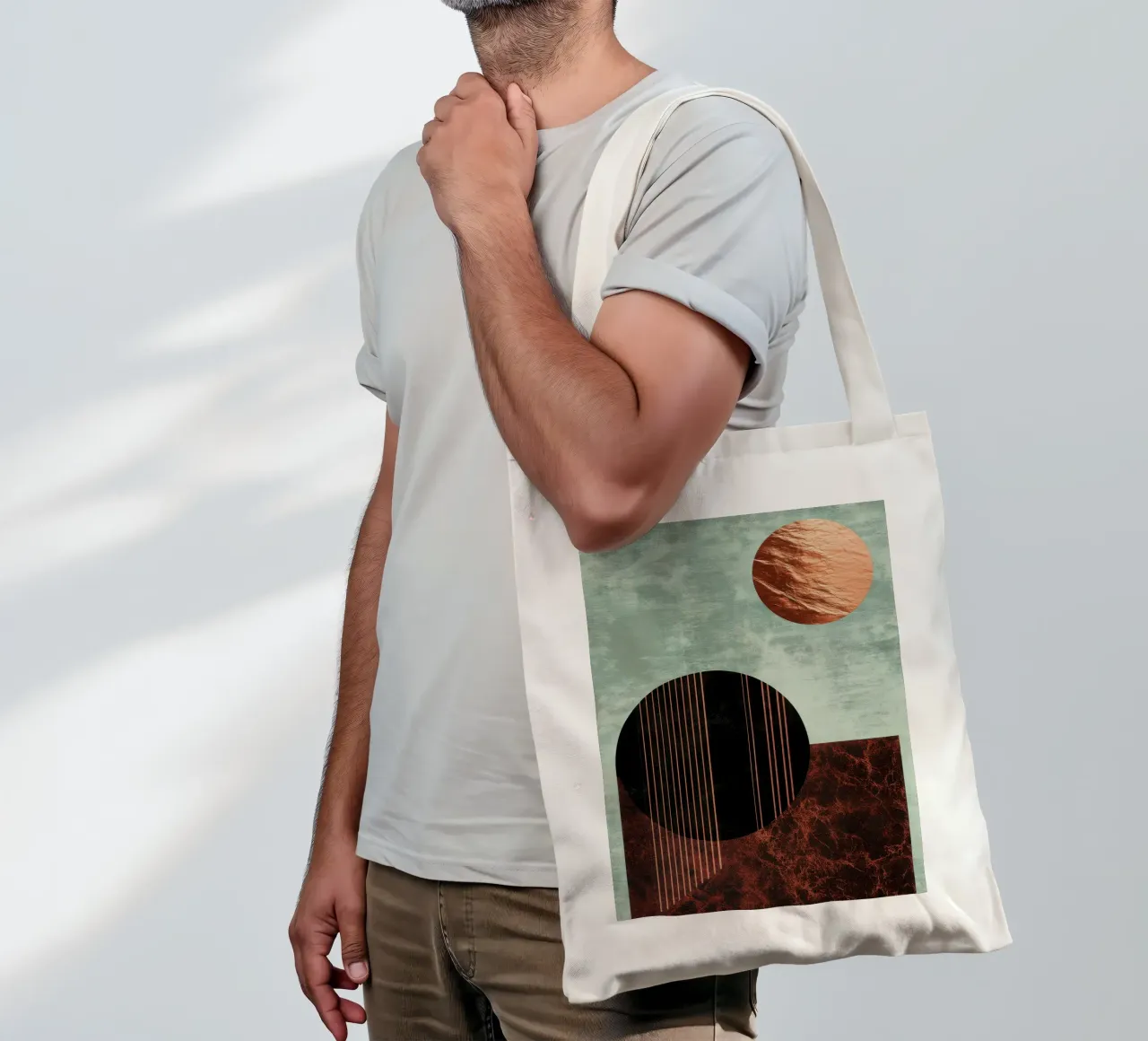 Design minimalista in rame e nero borsa in juta da Niklas