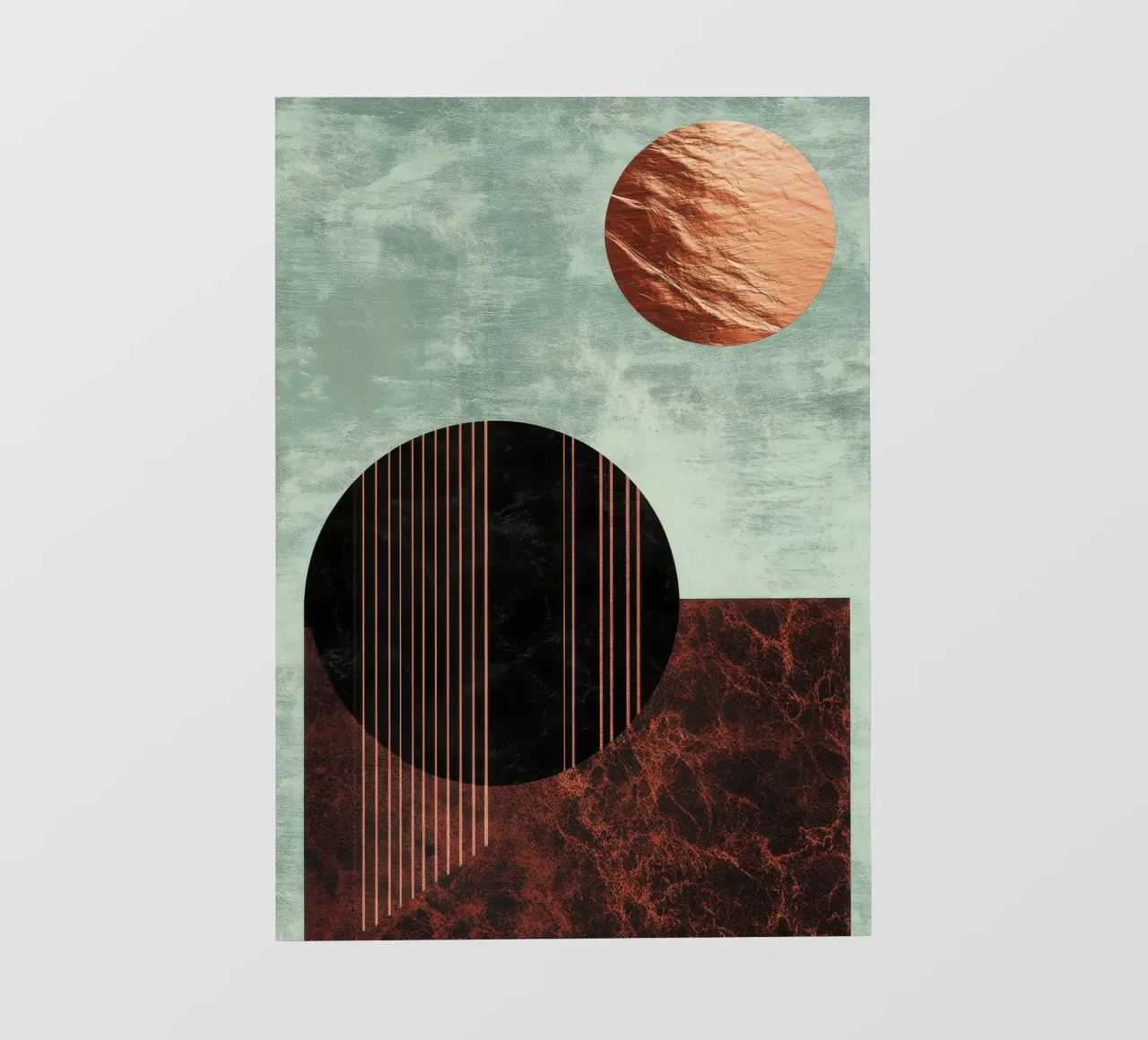 Minimalistisch ontwerp in koper en zwart backlit folie van Niklas