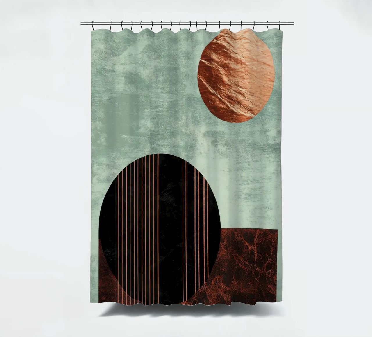 Design minimalista in rame e nero tenda da doccia da Niklas