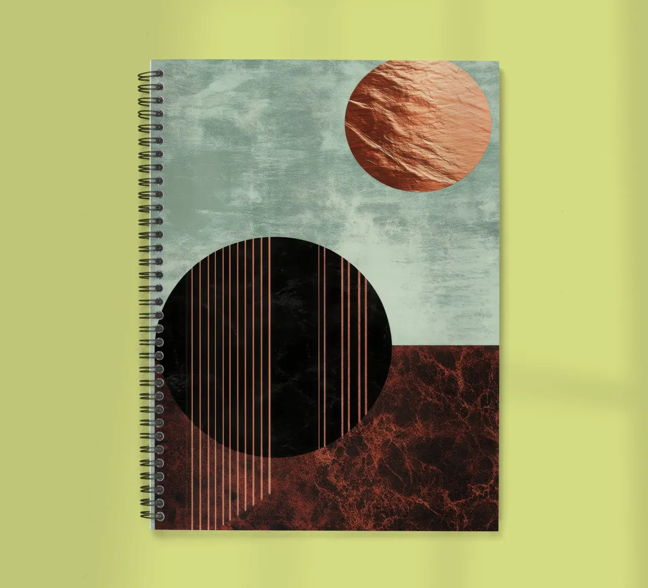 Design minimalista in rame e nero diario ad anelli da Niklas