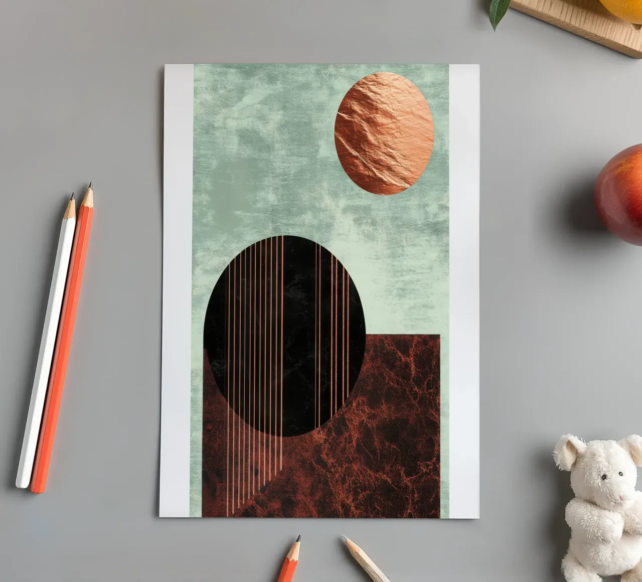 Design minimalista in rame e nero foglio adesivo da Niklas
