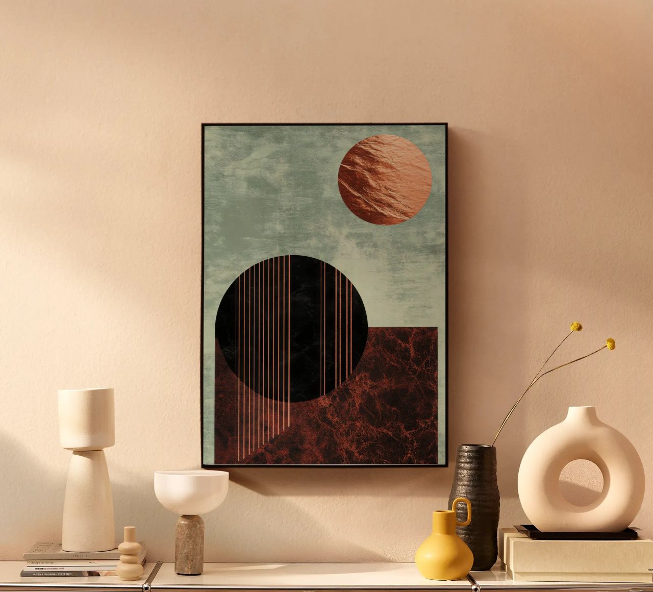 Design minimalista in rame e nero plexiglass da Niklas