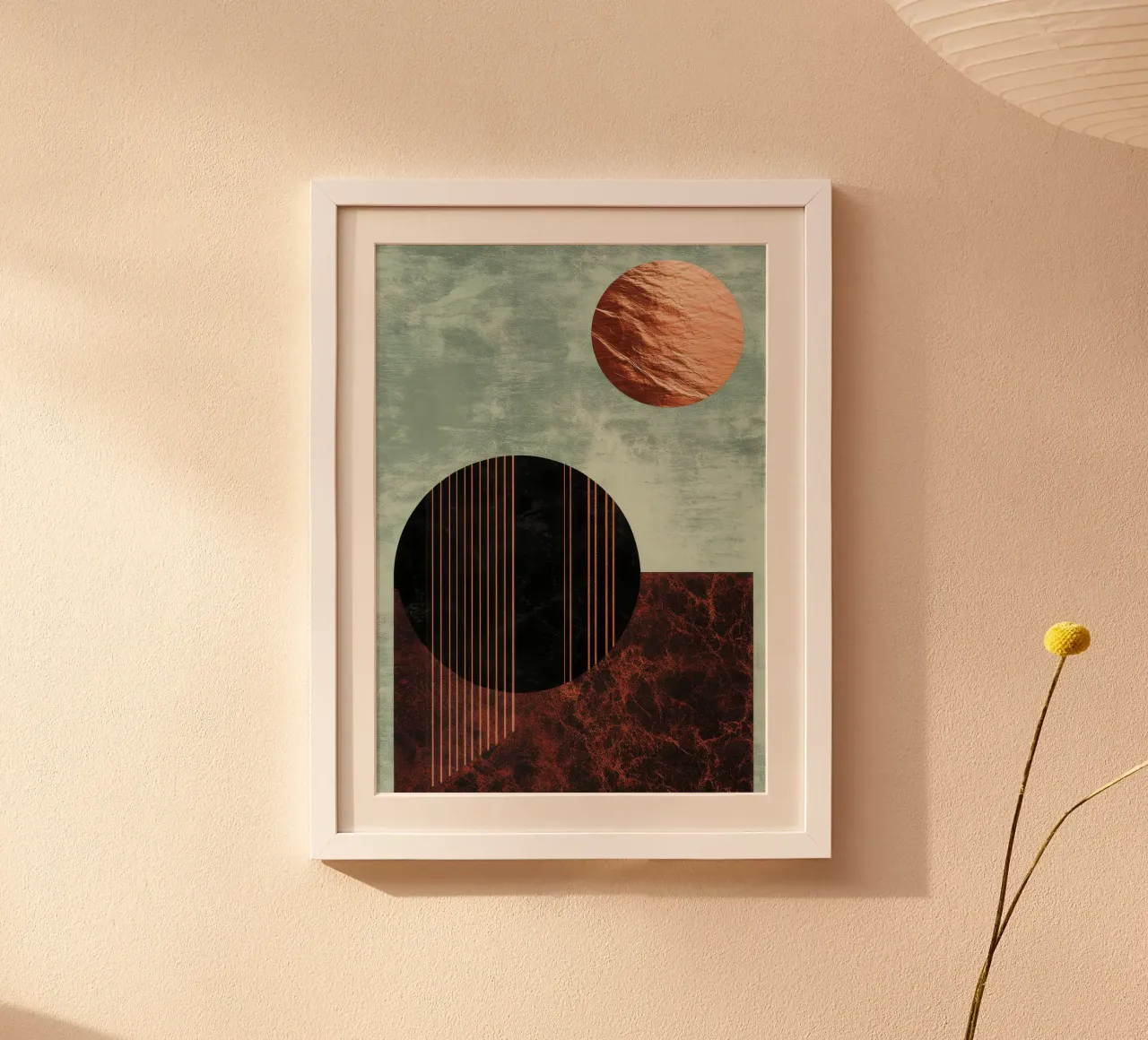 Minimalist design in copper and black hahnemühle by Niklas