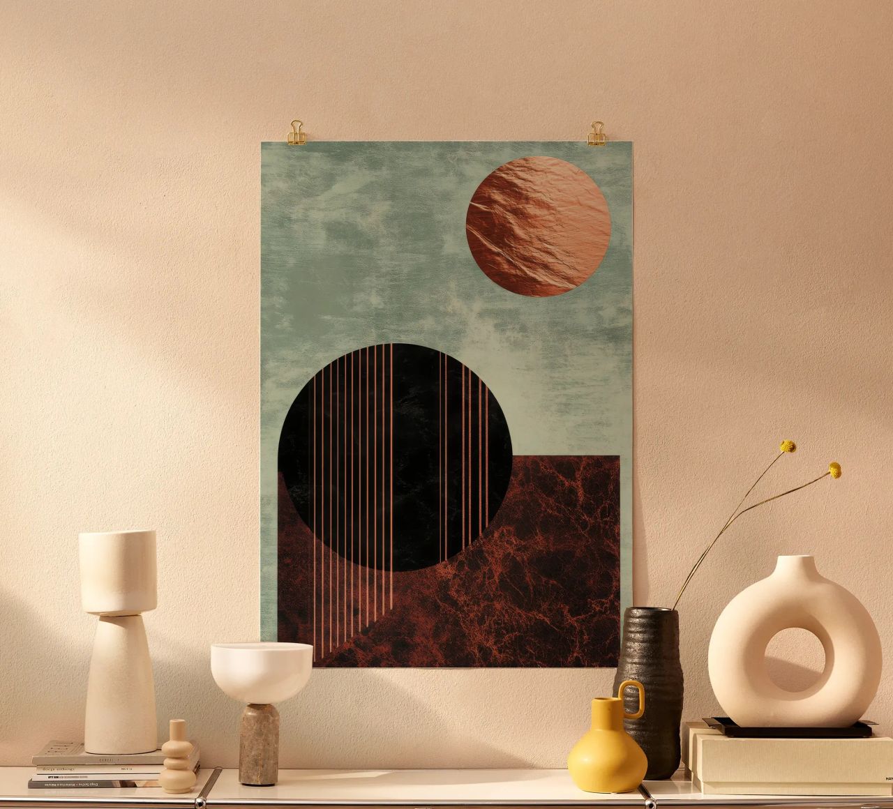 Design minimalista in rame e nero carta hahnemühle da Niklas