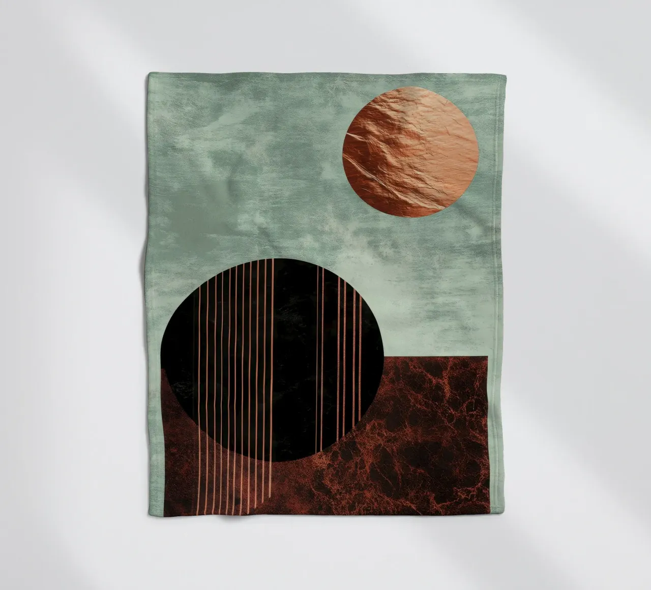 Design minimalista in rame e nero coperta in pile da Niklas