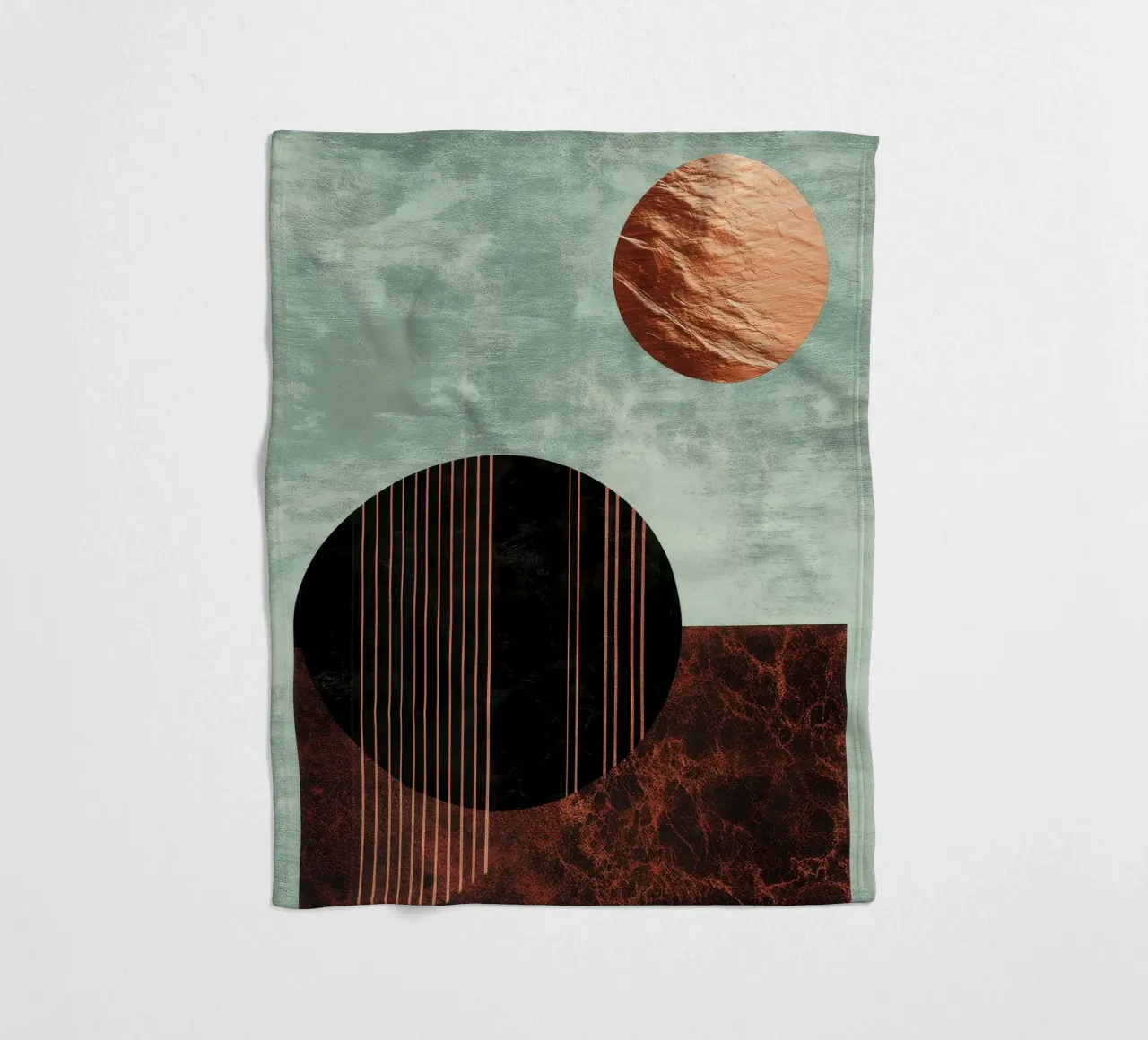 Design minimalista in rame e nero coperta in pile da Niklas