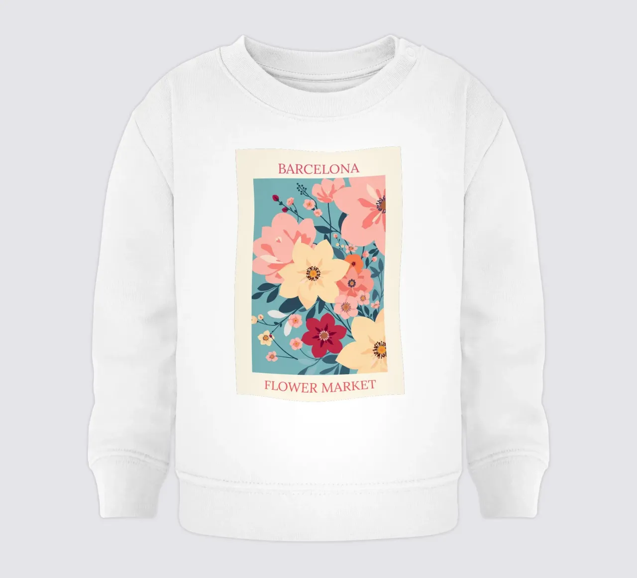 Mercato dei fiori di Barcellona felpa neonato da HicksShop