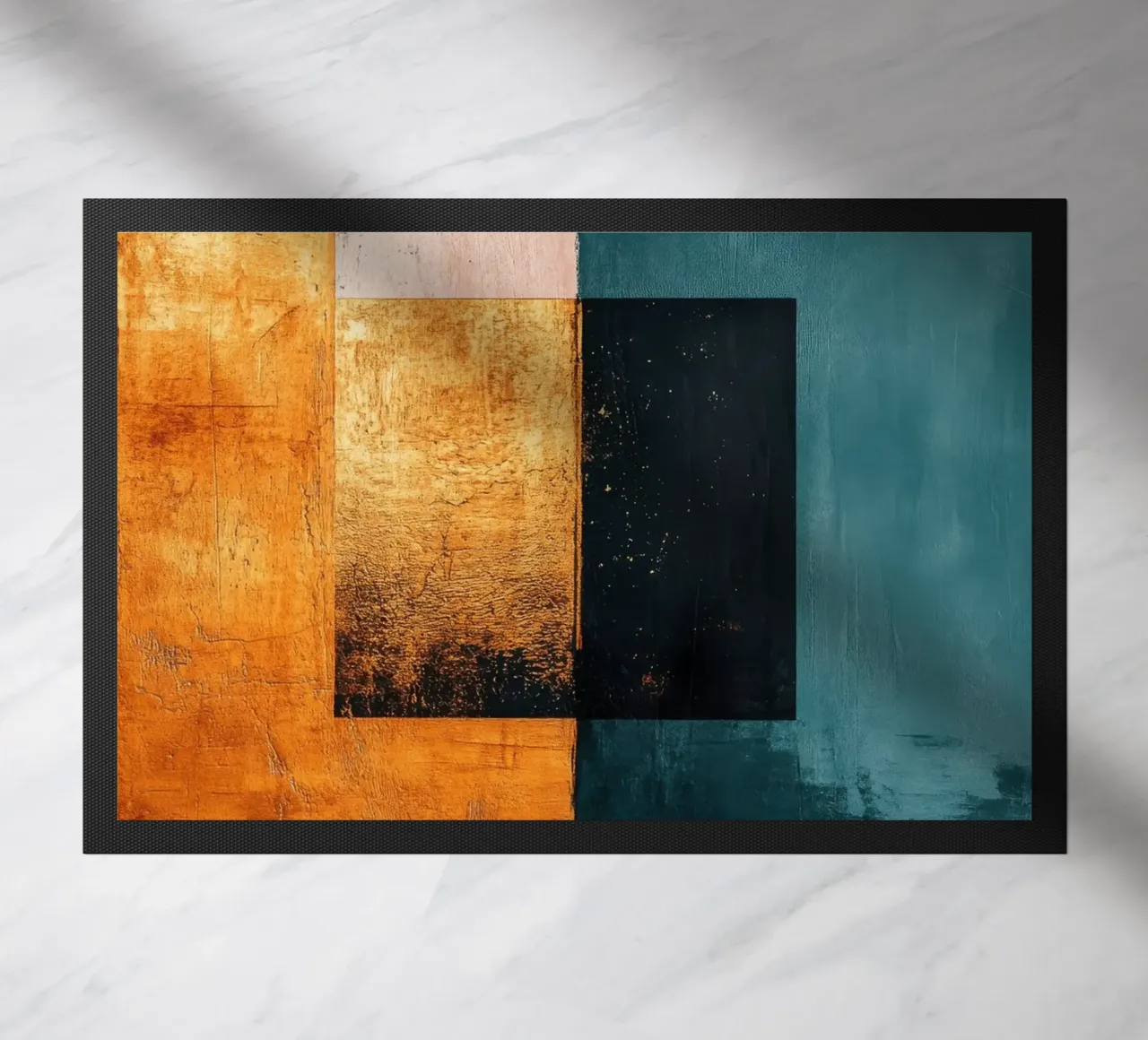 Modern composition with three squares doormat by Niklas