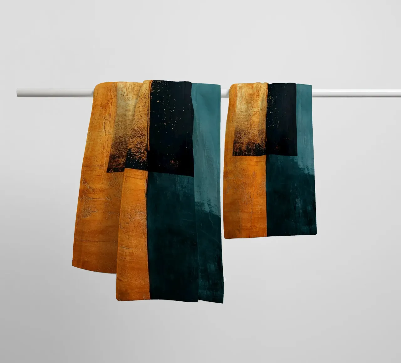 Modern composition with three squares towel by Niklas