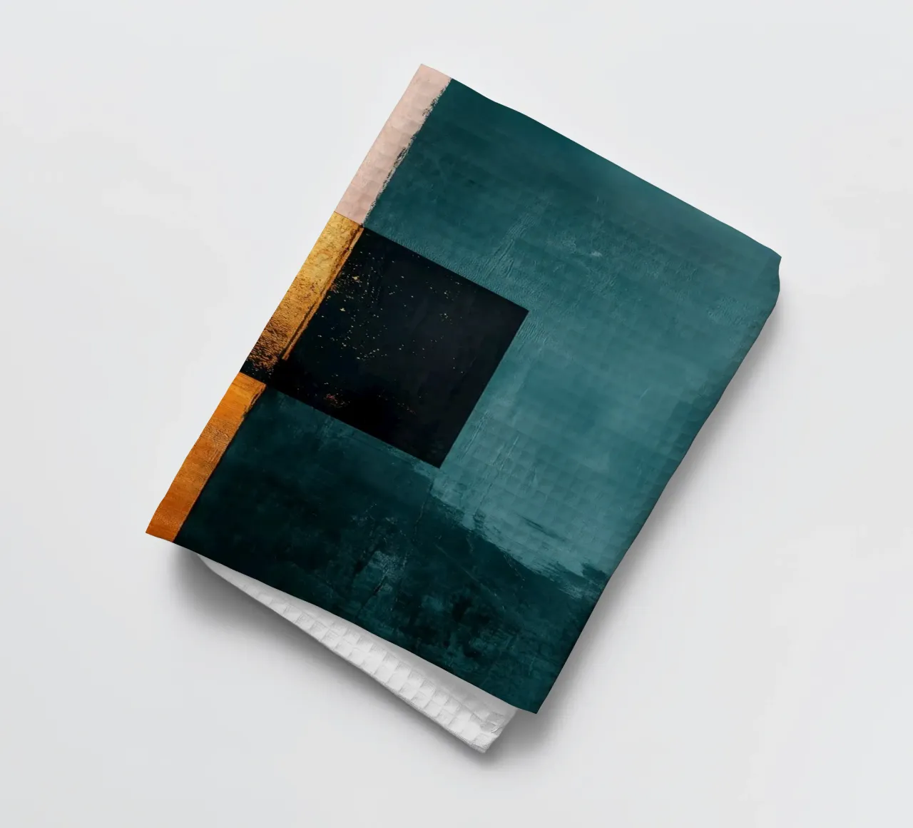 Modern composition with three squares tea towel by Niklas