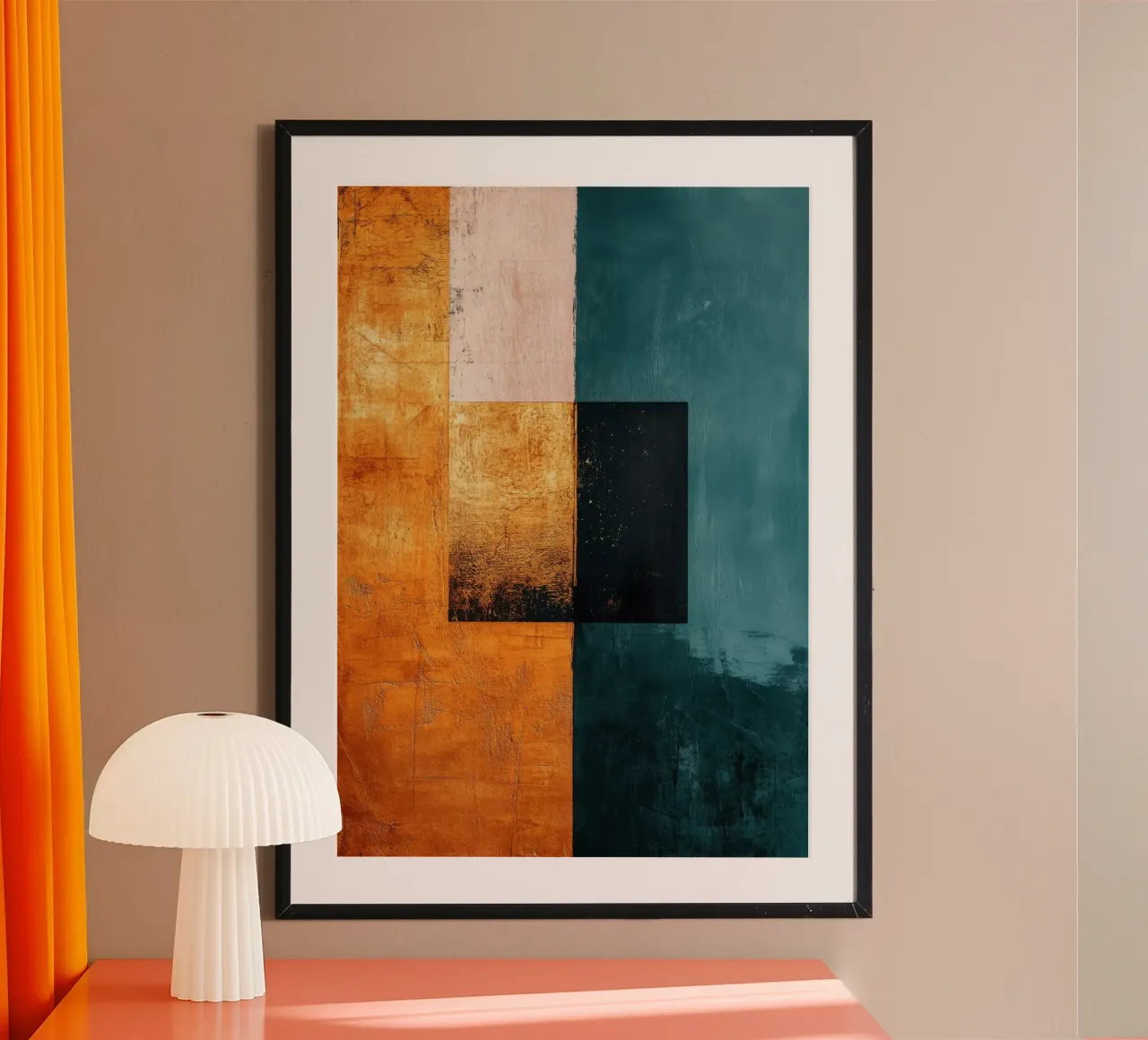 Modern composition with three squares hahnemühle by Niklas