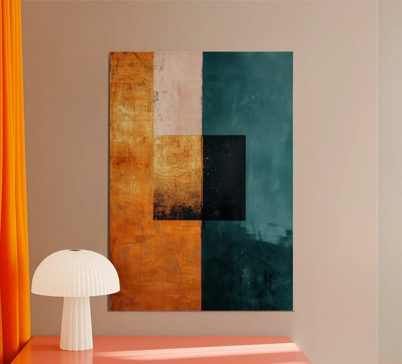 Modern composition with three squares hahnemühle by Niklas
