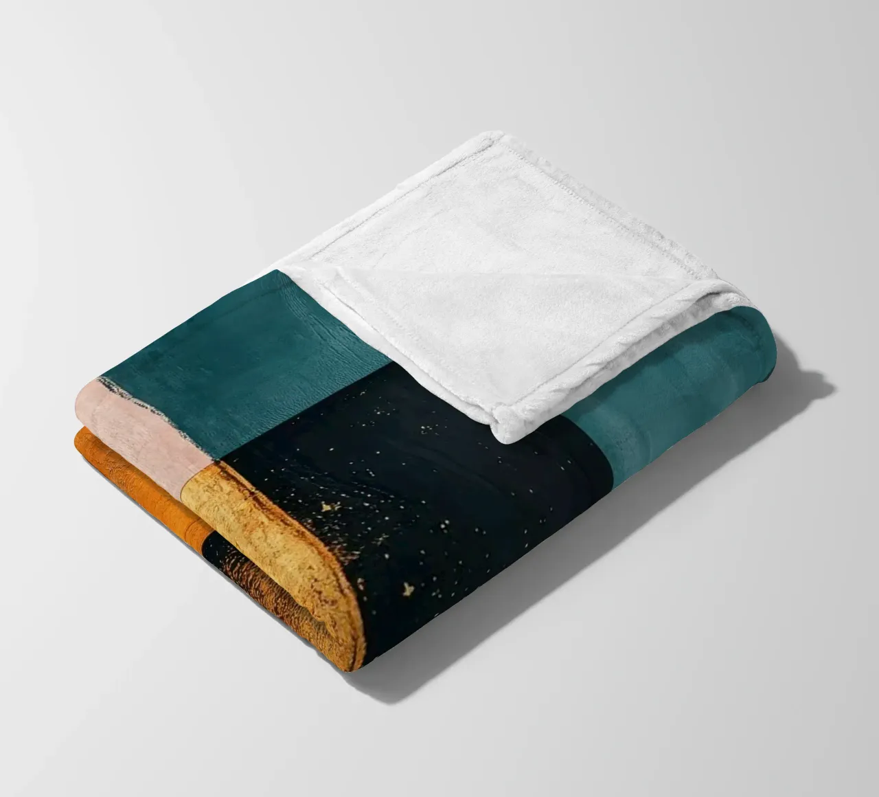 Modern composition with three squares fleece blanket by Niklas