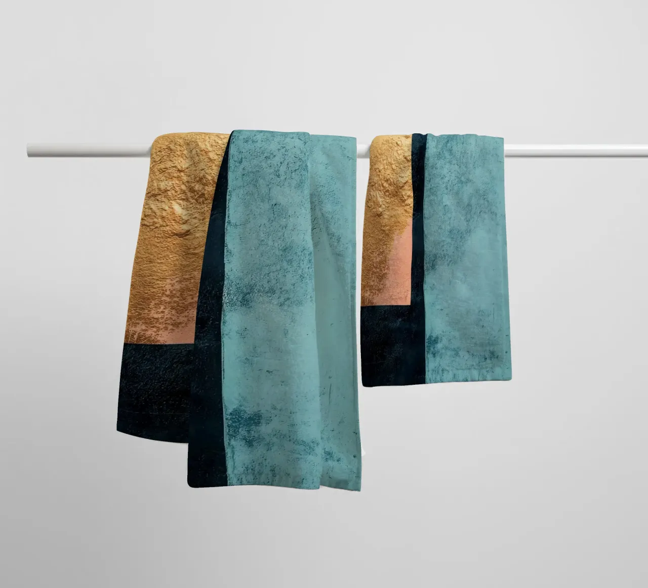Sfondo astratto in oro e blu asciugamano da bagno da Niklas