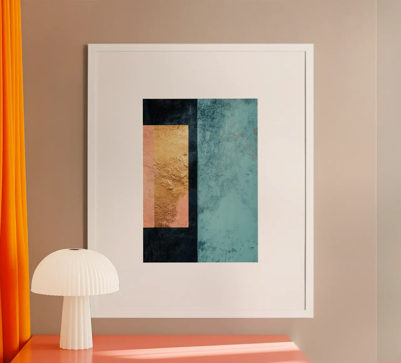 Sfondo astratto in oro e blu poster da Niklas