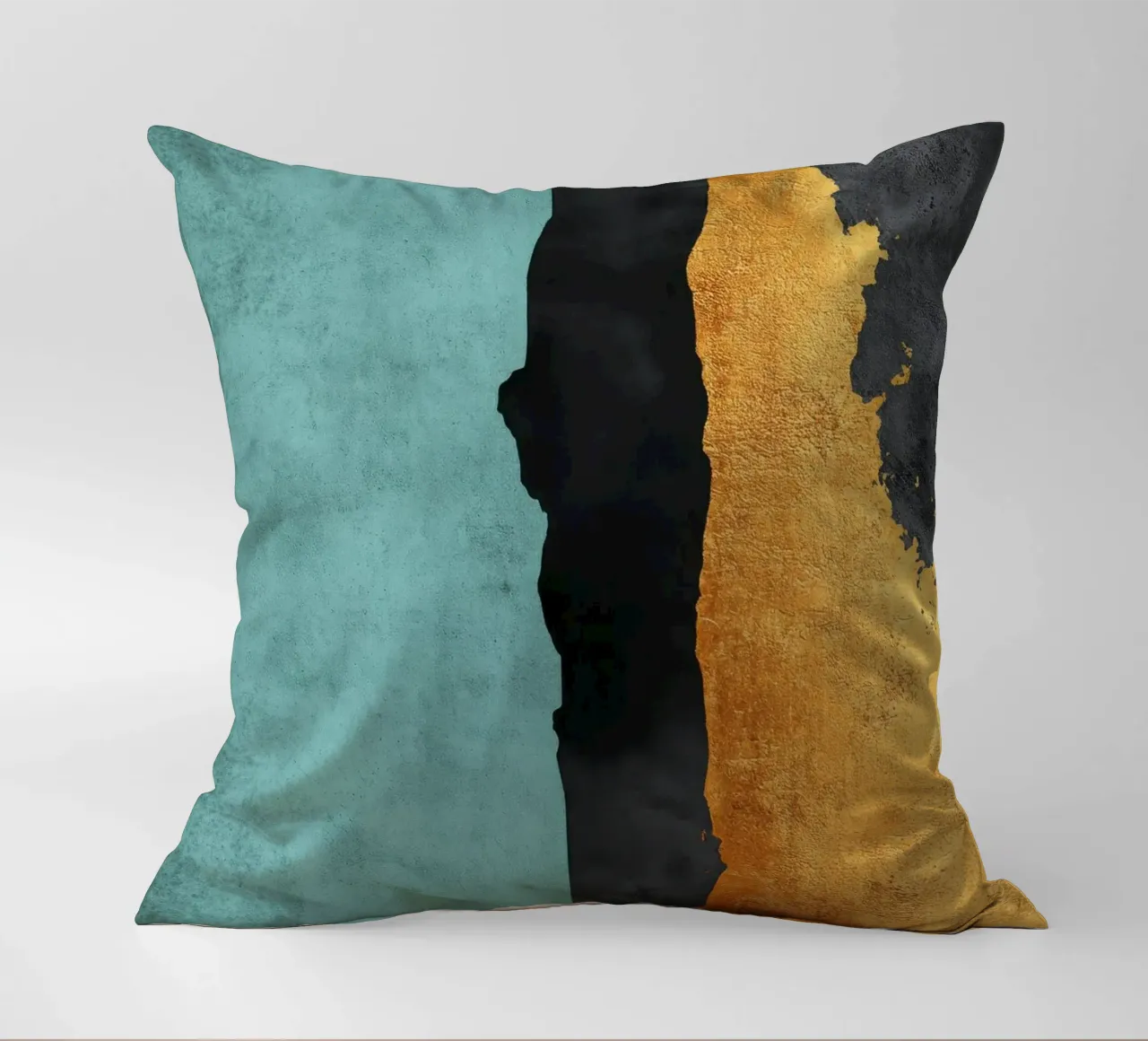 Composizione minimalista in nero e oro cuscino da Niklas