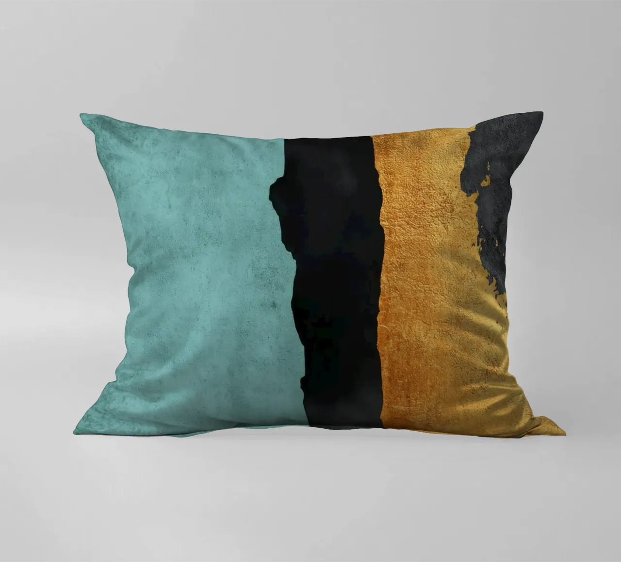 Composizione minimalista in nero e oro cuscino da Niklas