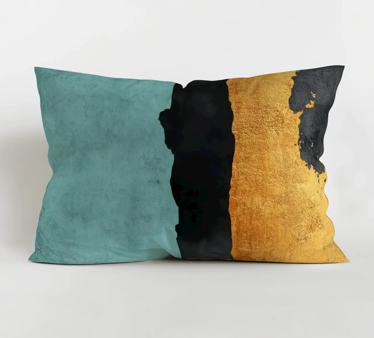 Composizione minimalista in nero e oro cuscino da Niklas