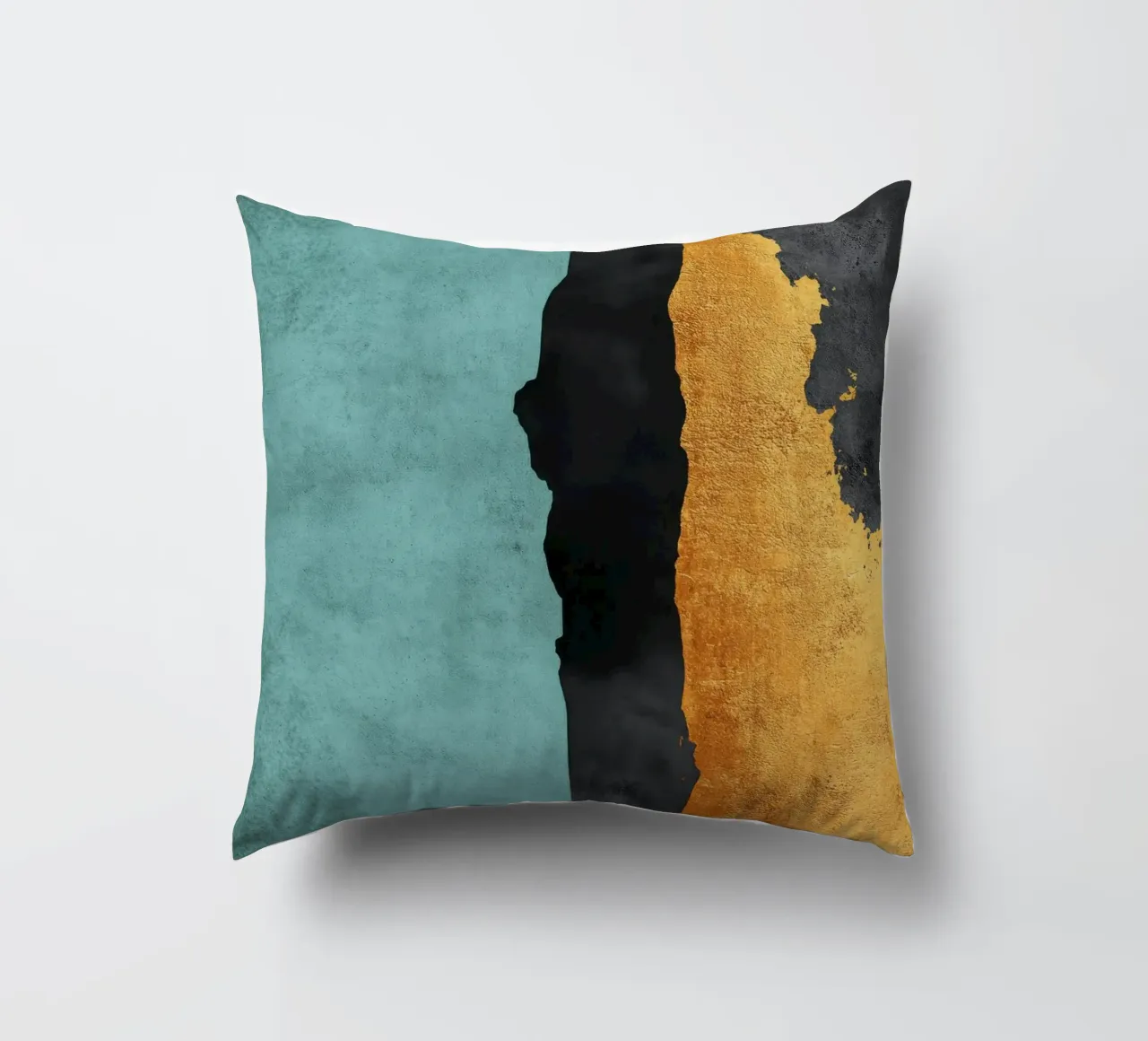 Composizione minimalista in nero e oro cuscino da Niklas
