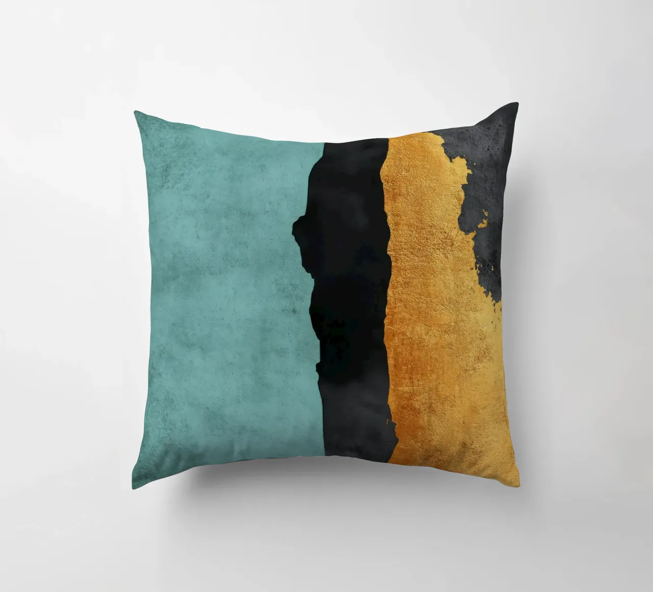 Composizione minimalista in nero e oro cuscino da Niklas