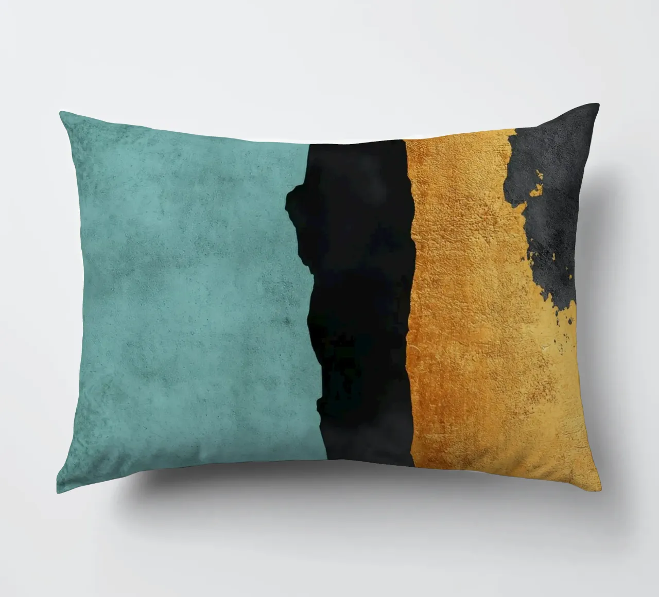 Composizione minimalista in nero e oro cuscino da Niklas