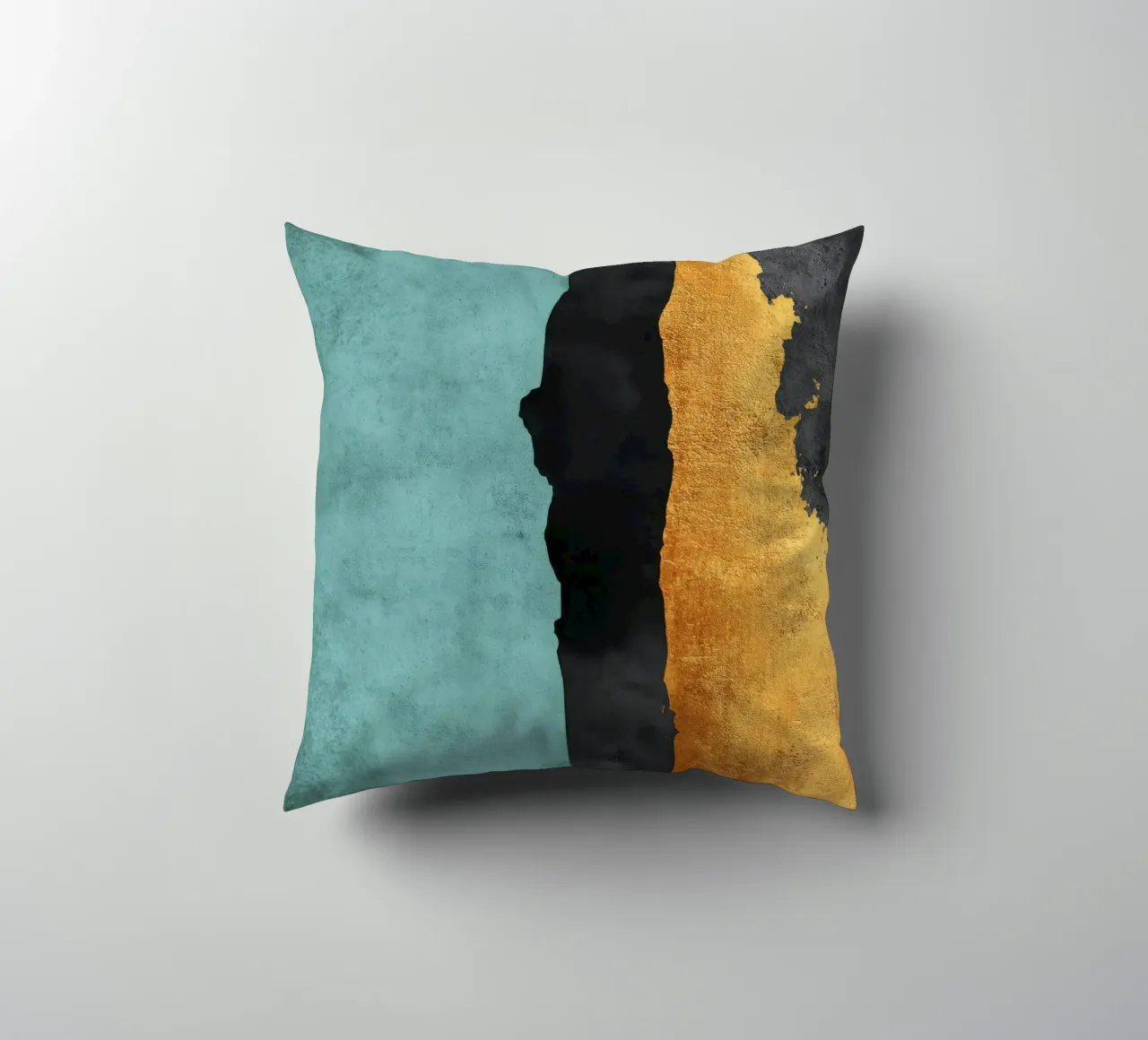 Composizione minimalista in nero e oro cuscino da Niklas