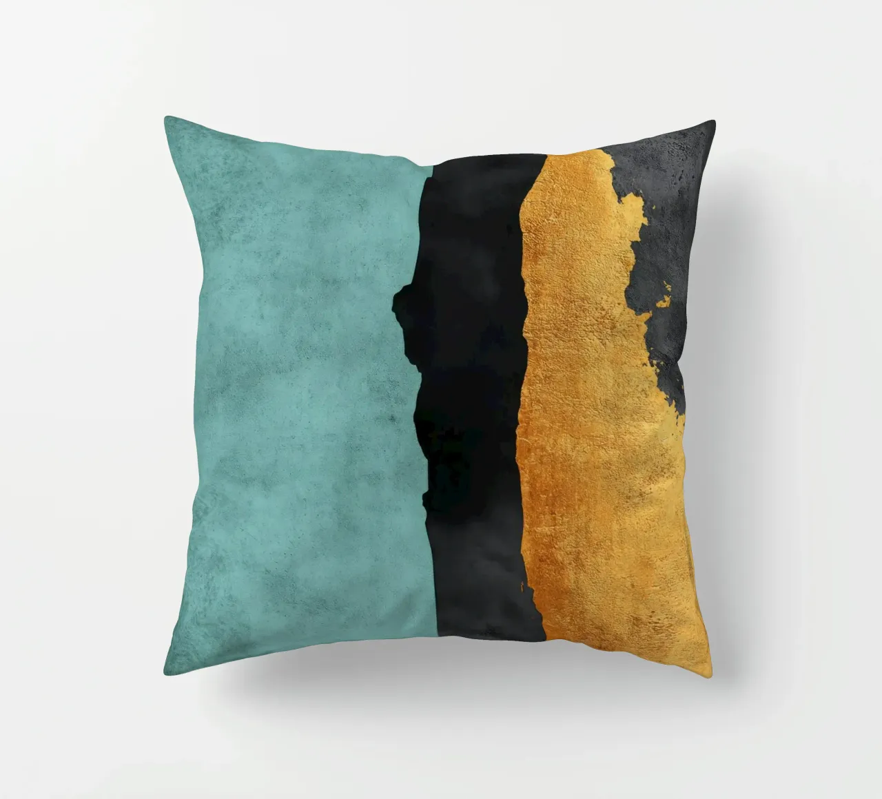 Composizione minimalista in nero e oro cuscino da Niklas