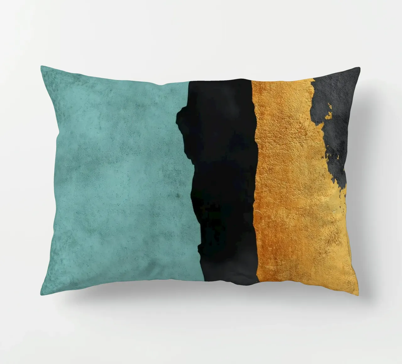 Composizione minimalista in nero e oro cuscino da Niklas