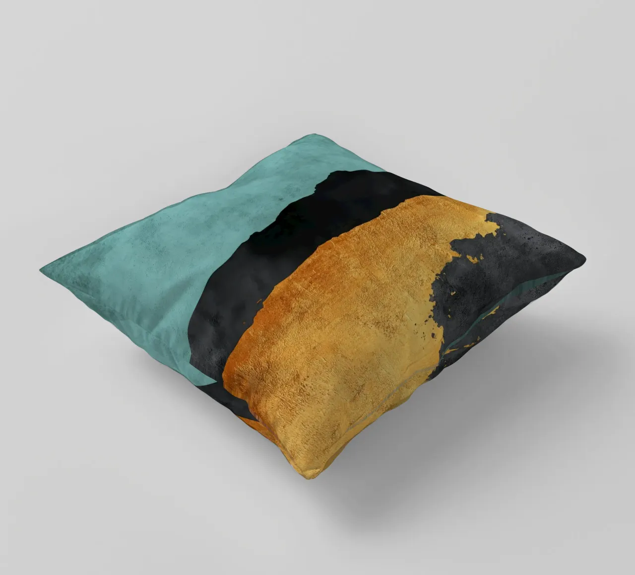 Composizione minimalista in nero e oro cuscino da Niklas