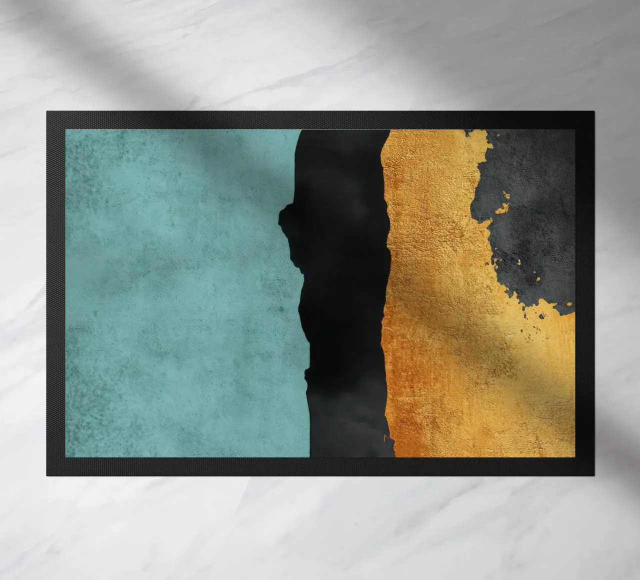 Composizione minimalista in nero e oro zerbino da Niklas